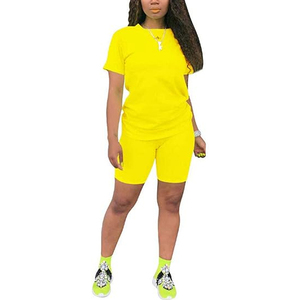 Mono corto elástico ligero para mujer, estilo color block, ropa deportiva informal, venta al por mayor - Product Image 5