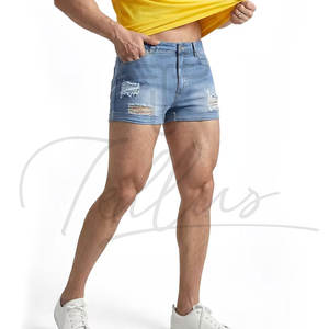 Shorts en jean pour hommes OEM en gros, respirants, séchage rapide, longueur genou, fermeture boutonnée, tendance, grandes tailles, été, noir, gris, décontractés - Product Image 4