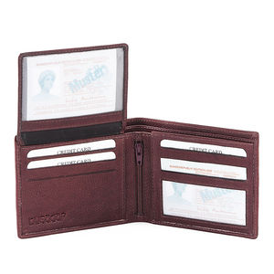 กระเป๋าสตางค์หนังแท้ผู้ชายสไตล์วินเทจแท้ คุณภาพสูง พร้อมช่องใส่บัตรแบบกำหนดเอง บุ PVC ป้องกัน RFID - Product Image 4