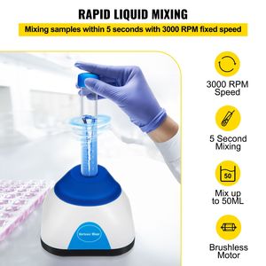 Agitatore Vortex da Laboratorio 3000 RPM, Mini Agitatore Vortex con Funzione Touch, Capacità 50ML, Orbita 6mm di Vortex - Product Image 3