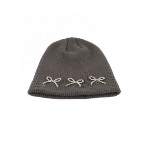 Bonnet en tricot doux et chaud avec décorations en strass, élégant et scintillant, confortable pour l'hiver - Product Image 3