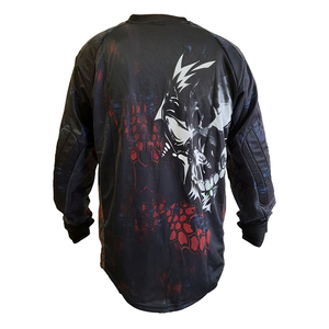 Mens Breathable Paintball Jersey Long Sleeve Lightweight Shooting Shirt <b>Skull</b> Camo Print Sportswear for Outdoor Team Game - Product Image 2
