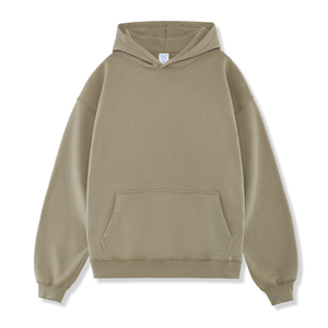 Sweat-shirt à capuche surdimensionné personnalisé pour homme, couleur unie, 100 % coton French Terry, avec poche, décontracté, pour l'automne - Product Image 1