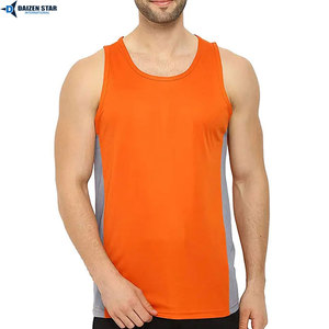 Mens Knitted Polyester/Cotton Gym Tank Top Quick Dry Breathable Eco-Friendly Fitness Bodybuilding - Product Image 2