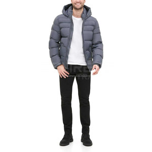 Tela de lana con soporte de diseño bordado-Precio al por mayor 2025 Chaqueta acolchada informal personalizada para hombre Última ropa de calle de invierno - Product Image 4