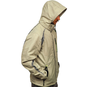 Veste de moto coupe-vent à capuche pour homme, motif camouflage, fermeture éclair, style sportif, vêtement d'automne, coque en polyester - Product Image 3