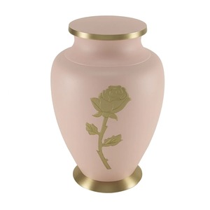 Urne décorative en métal avec couvercle, objet décoratif de table pour la maison - Product Image 2
