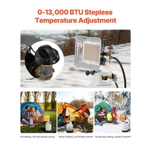 Calentador de Gas para Tanque de Propano de 13000 BTU, Calentamiento Radiante Infrarrojo Rápido de 180 Grados con Ajuste de Temperatura Continuo para Patio - Product Image 3