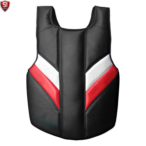 Protège-poitrine d'entraînement de boxe réglable, gilet de protection pour arts martiaux, doublure en cuir, écologique et respirant pour les exercices de Taekwondo et de Karaté - Product Image 2