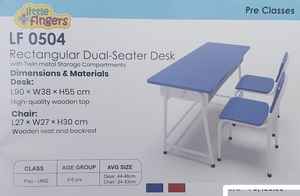 Escritorio Rectangular Doble Little Fingers LF 0504 con Estructura de Metal y Madera, Cierre Magnético - Product Image 2