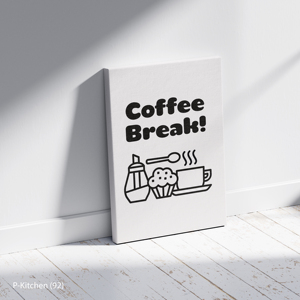 Tableaux sur toile ludiques pour cuisine, impression minimaliste de café, illustration de nourriture en ligne, décoration pour station de café - Product Image 2