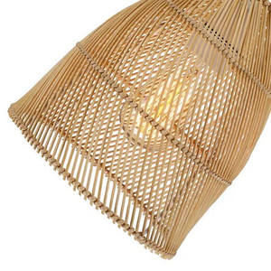 Linear Vertical Spoke Straw Pendant Light Cover <b>Small</b> <b>Bell</b> Dome Rattan Lampshade Ceiling Hanging Chandelier - Product Image 3