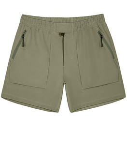 กางเกงขาสั้นลำลองผู้ชายทรงคลาสสิค ผ้าเทอร์รี่ 100% คอตตอน ปักลาย ขอบเอวยางยืดสูง กันยับ มีกระเป๋าหลายช่อง ใส่ได้ทุกวัน - Product Image 1