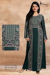 Vestido de noche musulmán Abaya de rayón para mujer, caftán con estampado bordado, ropa islámica, talla grande, gran oferta, 2022 - Product Image 6