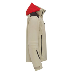 Veste de ski pour homme personnalisée, imperméable 10 000 mm, avec fermeture éclair, design bicolore, capuche, logo imprimé numérique sur le devant - Product Image 5