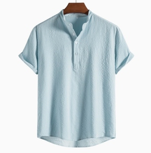 Camisa Casual a Cuadros para Hombre DAN500, Cuello Redondo, Tejida, Ecológica, Servicio OEM, Blanca - Product Image 5