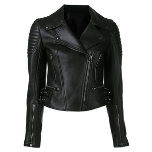 Cheap Price Best Manufacture White Unique Design High Quality Breathable Waterproof Women Leather Jackets Long Sleeves OEM - Product Image 1