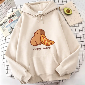 Sudadera con Capucha con Estampado de Gato Capibara Kawaii de los 90, Sudadera Divertida con Diseño de Gato, Sudadera Informal para Hombre y Mujer - Product Image 3
