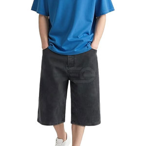 Men <b>Jeans</b> Jorts Loose Fit Casual Streetwear Summer Breathable Straight Leg Durable <b>Work</b> Outdoor Fashion Style Summer Wear - Product Image 6