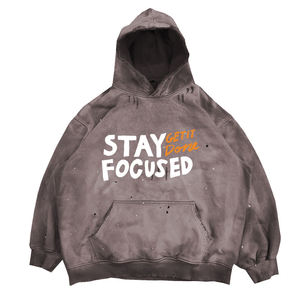 Acid Washed Winter Fleece Cotton Blended <b>Men's</b> Lined Pullover Regular Fit Hoodies High Quality Eco-Friendly Fashion Apparel - Product Image 2