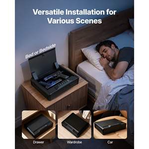 Kotak penyimpanan senjata api tugas berat dengan kontrol akses biometrik, akses cepat 3-saluran (sidik jari/kata sandi/kunci), dan lampu untuk 2 senjata. - Product Image 6