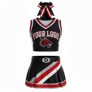 En gros, uniforme de cheerleading pour femmes adultes, personnalisé, en polyester Dry Fit, ensemble haut sans manches et jupe, pour entraînement scolaire et de danse 2026 - Product Image 1
