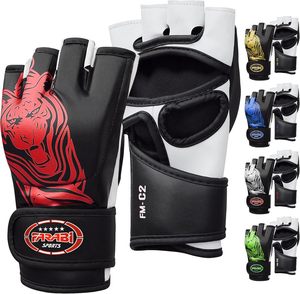 ถุงมือ MMA แบบไฮบริดหนัง PU และ PVC ทนทาน ป้องกันได้ดี พร้อมโลโก้สั่งทำ สำหรับฝึกซ้อมศิลปะการต่อสู้ ต่อยมวย ต่อสู้ในกรง และซ้อมกับกระสอบทราย - Product Image 1