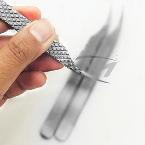 Pince à épiler de beauté RMI de haute qualité avec grip diamanté personnalisé, en acier inoxydable médical antistatique, pointue, pour cils (lot) - Product Image 4