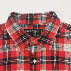 เสื้อเชิ้ตลายสก็อตสีแดงลดราคาพิเศษ MOQ ต่ำ เสื้อเชิ้ตแขนยาวสไตล์คนตัดไม้ รับปักโลโก้ เสื้อแฟลนเนลสตรีทแวร์ - Product Image 4