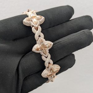Pulsera de Diamantes de Oro Rosa de Lujo, Corte Marquesa, Color Fantasía, Joyería de Boda para Mujer - Product Image 6