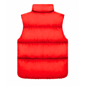 Custom NSPDK sorority Puffer vest embroidered logo on front red and gold color <b>sleeveless</b> <b>jacket</b> for female - Product Image 3