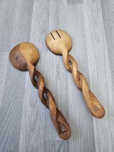 Wooden spoon Handmade Wooden Rice Spoon Solid Wood Kitchen Utensil for Serving Salad Soup Long Handle Smooth Polished - Product Image 3
