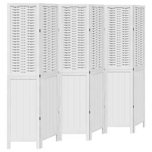 ฉากกั้นห้องไม้เพาโลเนียสีขาวล้วน 6 บาน - Product Image 2