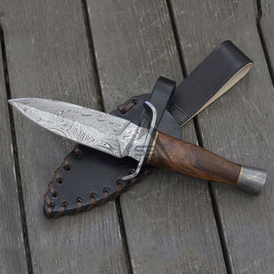 Couteaux de chasse à lame fixe DIY de dernière conception avec lame en acier Damas, manche en bois, personnalisation OEM, haute qualité - Product Image 5