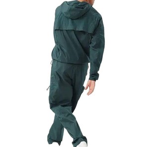 Survêtement d'hiver uni léger à capuche avec cordon de serrage coupe-vent pour hommes – Vente en gros - Product Image 3