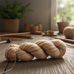 Recycled Cotton Frizz <b>Ribbon</b> <b>Yarn</b>-Light Oak Hand Dyed Textile <b>Yarn</b> for Weaving Crochet & Crafts - Product Image 3