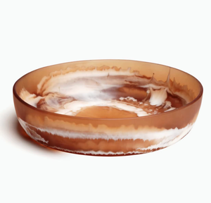Tazón de Resina Clásico, Diseño Marmoleado Marrón y Blanco, Estilo Moderno Pulido, Ecológico, para Uso en Campamentos, para Servir Alimentos, para Regalos - Product Image 1