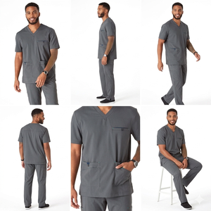 Uniforme médico de algodón para doctor y enfermera, conjunto de ropa de trabajo transpirable para hospital, cómodo y duradero, traje de enfermería. - Product Image 1