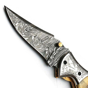 Premium Pattern Damascus Steel Folding Knife Handmade Pocket <b>Tool</b> Outdoor <b>Camping</b> Hiking Fishing Travel Everyday Carry - Product Image 5