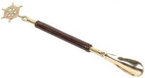 Metal Brass Shoe Horn with Wooden Handle Premium Long Handle Shoe <b>Helper</b> for Easy Wear - Product Image 5
