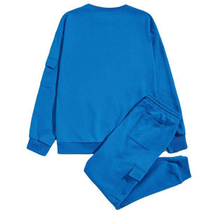 เสื้อแขนยาวทรงปกติ ชุดกีฬา กางเกงวอร์มสำหรับวิ่งและฝึกซ้อม ชุดวอร์มผู้ชาย ผ้าฝ้าย 100% ระบายอากาศได้ดี เหมาะสำหรับฤดูหนาว - Product Image 4