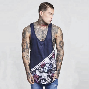 High Quality Polyester Spandex Men Training Vest Moisture Wicking Athletic Tank Top Custom Logo Men Sports Wear <b>Singlet</b> - Product Image 3