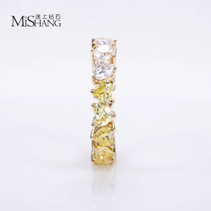 Anillo de Diamantes con Corte Pera en Oro Amarillo para Mujer, Marca MiSHANG, Color Elegante, Joyería Clásica para Boda - Product Image 1