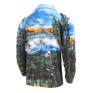 เสื้อโปโลตกปลาแขนยาว โพลีเอสเตอร์ 100% ระบายอากาศ แห้งเร็ว UPF 50 พิมพ์ลายดิจิตอล - Product Image 4