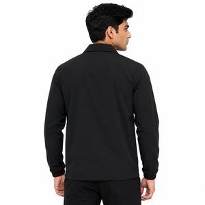 Men's <b>Black</b> Bomber <b>Jacket</b> Windproof Lightweight <b>Zip</b>-<b>Up</b> Stand Collar Casual Outdoor Sports <b>Jacket</b> Custom OEM Wholesale Front Logo - Product Image 1