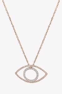 Evil Eye Round Lab Grown Diamond Pendant <b>Necklaces</b> Pave Set Lobster Clasp Minimalist Luxury 17 In <b>Chain</b> Wholesale 14K Solid Gold - Product Image 5