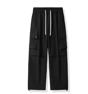 Pantalon cargo en polaire premium pour homme, épais et chaud pour l'hiver, avec logo brodé personnalisé, uni, vierge, pour la gym, le fitness et le sport - Product Image 2