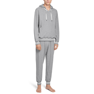 Survêtement en polaire violet pour homme, manches longues, à capuche, couleur unie, décontracté, pour l'hiver, avec poches latérales, coupe classique, délavé à l'acide, léger - Product Image 4