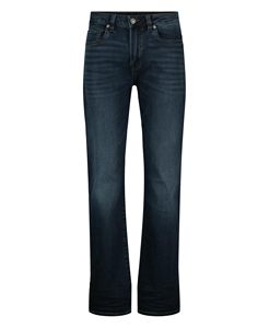 Jeans de Mezclilla para Hombre, Corte Recto, Lavado Oscuro, Cintura Media, Corte Regular, Estilo Casual de Algodón, para Otoño - Product Image 3