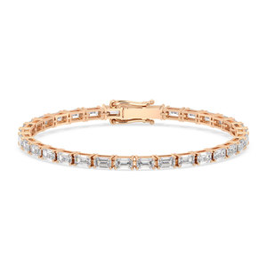 REYES High Quality 925 Sterling <b>Silver</b> 8.34Ct Emerald Cut Moissanite Tennis <b>Bracelet</b> Birthday Gift For Women Fine Jewelry - Product Image 5